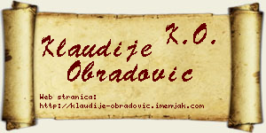 Klaudije Obradović vizit kartica